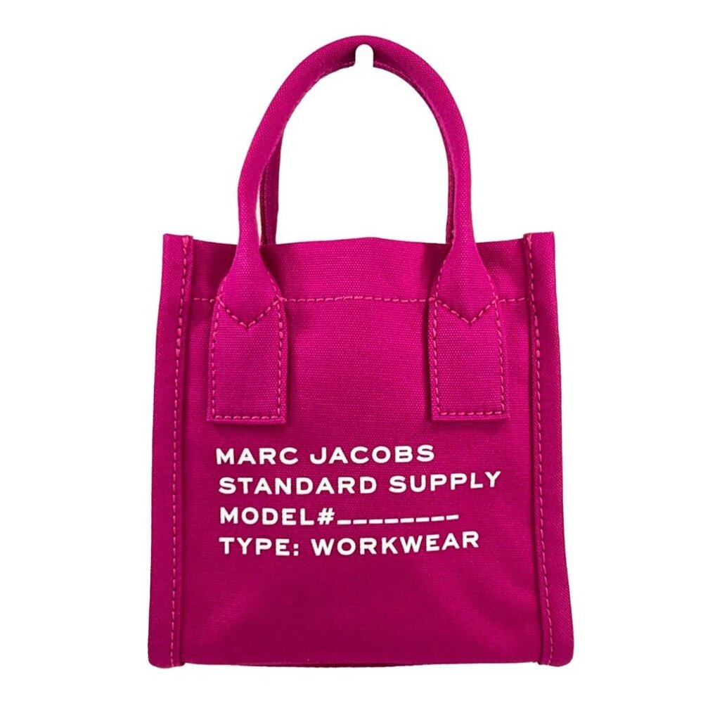 Marc Jacobs Canvas Small Shoulder Crossbody Tote Purse Lipstick Pink Handbag